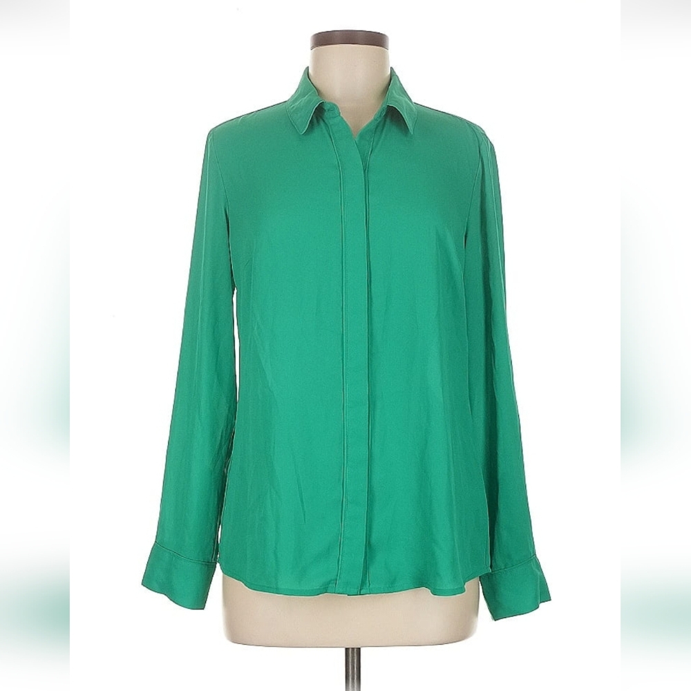 Green Women's button down Top